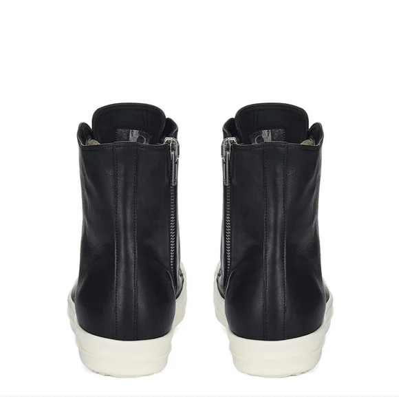 Rick Owens Ramones High Top Black Leather Side Zip EU 39 US 8 Womens - Picture 5 of 6